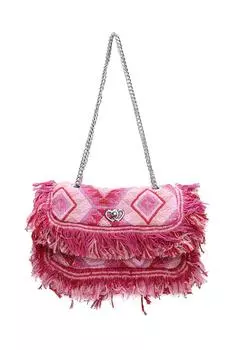 Сумка на плечо Orman с тканой отделкой и ремешком-цепочкой Fontanella Fashion, розовый