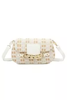 Сумка на плечо Praia из искусственной кожи с тканой отделкой Fontanella Fashion, белый