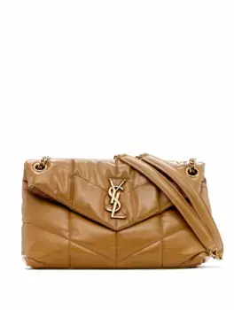 Сумка на плечо Puffer small Saint Laurent, коричневый