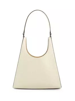 Сумка на плечо Rey из кожи с тиснением под крокодила Staud, цвет Cream