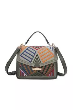 Сумка на плечо Robin из искусственной кожи с геометрическим узором Fontanella Fashion, зеленый