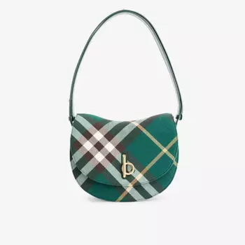 Сумка на плечо rocking horse в клетку с шерстяным принтом Burberry, цвет ivy
