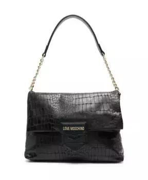 Сумка на плечо с эффектом крокодила Love Moschino, черный