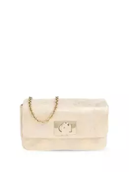 Сумка на плечо с эффектом металлик Furla, золотой