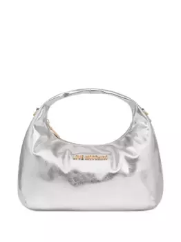Сумка на плечо с эффектом металлик Love Moschino, серый