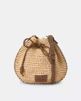 Сумка на плечо с эффектом рафии Tintoretto, бежевый