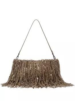 Сумка на плечо с бахромой Brunello Cucinelli, коричневый