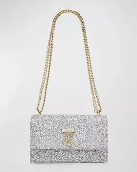 Сумка на плечо с блестящей цепочкой и клапаном Bohemia Jimmy Choo, цвет Silver