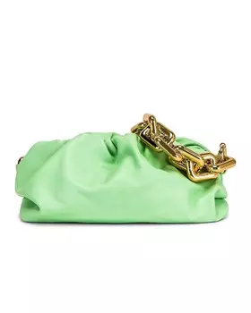 Сумка на плечо с цепочкой для подростков Bottega Veneta, цвет Wasabi & Gold
