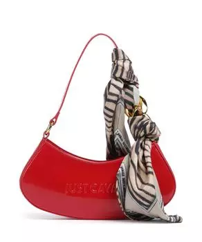 Сумка на плечо с цепочкой-фуляром 9 из полиуретана полиэстера Just Cavalli, красный