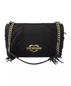 Сумка на плечо с цепочкой и бахромой Love Moschino, черный