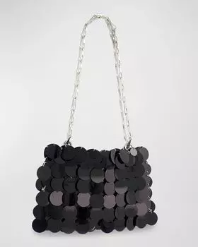 Сумка на плечо с цепочкой и блестками Rabanne, цвет Black
