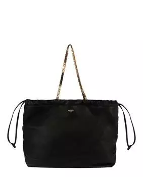 Сумка на плечо с цепочкой и надписью на завязках Moschino, черный