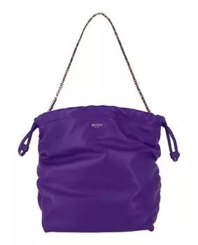 Сумка на плечо с цепочкой и надписью на завязках Moschino, фиолетовый