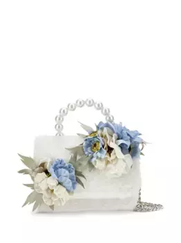 Сумка на плечо с цветочной аппликацией Monnalisa, нейтральный