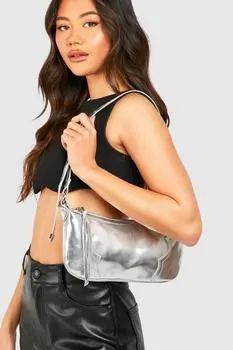 Сумка на плечо с деталями в стиле вестерн boohoo, серебро