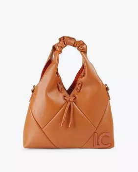 Сумка на плечо с двойной ручкой светло-бежевого цвета Lola Casademunt, коричневый