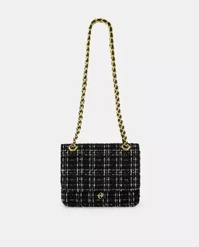 Сумка на плечо с клапаном и узором "гусиные лапки" Tintoretto, фиолетовый