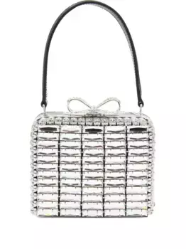 Сумка на плечо с кристаллами Self-Portrait, серебяный