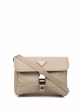 Сумка на плечо с логотипом Prada, нейтральный цвет