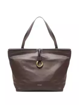 Сумка на плечо с металлическим декором Coccinelle, коричневый