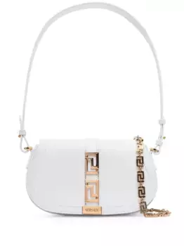 Сумка на плечо с металлическим декором Greca VERSACE, белый