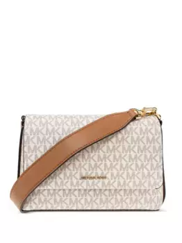 Сумка на плечо с монограммой Michael Michael Kors, белый