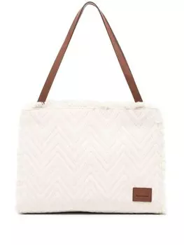 Сумка на плечо с нашивкой-логотипом Missoni, бежевый
