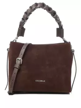 Сумка на плечо с плетеной ручкой Coccinelle, коричневый
