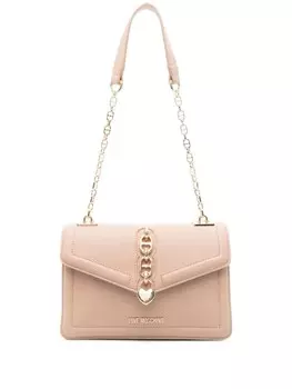 Сумка на плечо с подвеской-логотипом Love Moschino, нейтральный цвет