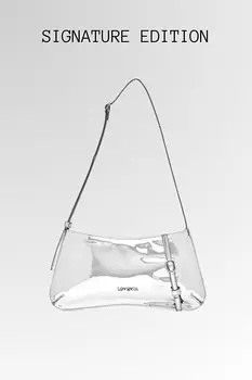 Сумка на плечо с поясом, серебристый металлик Eleanor Loventa