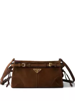 Сумка на плечо с пряжкой Prada, коричневый