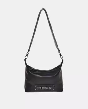 Сумка на плечо с сетчатой ручкой и застежкой-молнией Love Moschino, чёрный