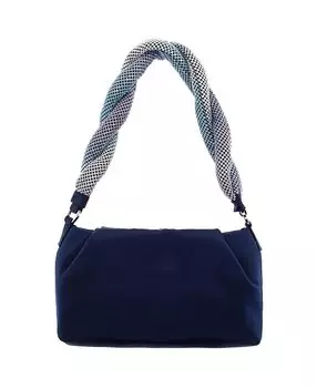 Сумка на плечо с сетчатым ремнем и омбре с витыми кристаллами Nina