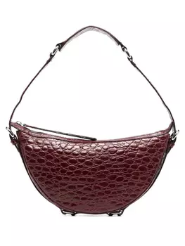 Сумка на плечо с тиснением под кожу крокодила BY FAR, красный