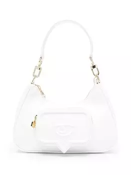 Сумка на плечо с тисненым логотипом Chiara Ferragni, белый