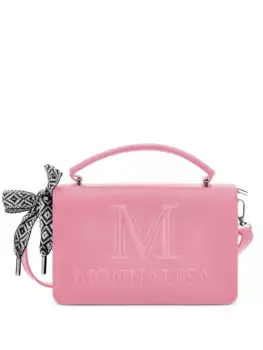Сумка на плечо с тисненым логотипом Monnalisa, розовый