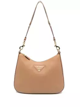 Сумка на плечо с тисненым логотипом Prada, коричневый