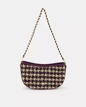 Сумка на плечо с узором "гусиные лапки" на молнии Tintoretto, фиолетовый