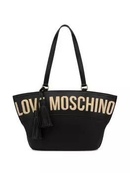 Сумка на плечо с вышитым логотипом Love Moschino, черный