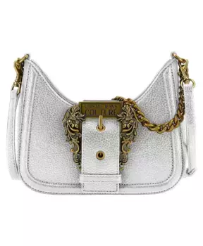 Сумка на плечо с золотой цепочкой и пряжкой Versace, белый