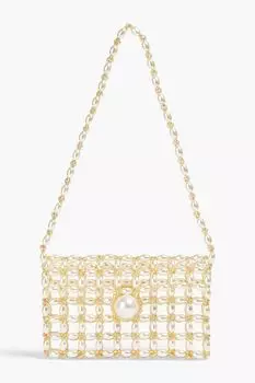 Сумка на плечо Sable Nacr, расшитая искусственным жемчугом VANINA, экру