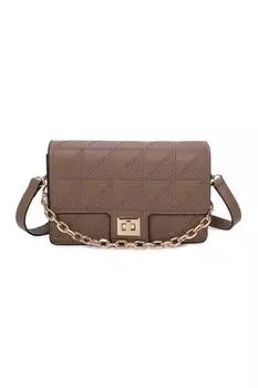 Сумка на плечо Samga из искусственной кожи с треугольным узором и цепочкой Fontanella Fashion, коричневый