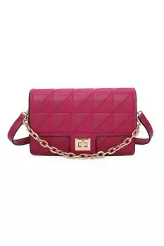 Сумка на плечо Samga из искусственной кожи с треугольным узором и цепочкой Fontanella Fashion, розовый