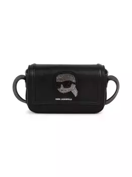Сумка на плечо со стразами KARL LAGERFELD KIDS, черный