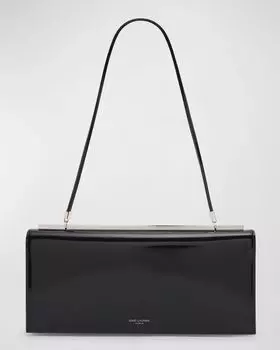 Сумка на плечо Suzanne Baguette из лакированной кожи Saint Laurent, цвет Nero
