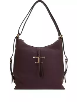 Сумка на плечо T Timeless из зернистой кожи TOD'S, коричневый