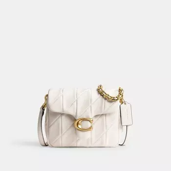Сумка на плечо Times Square Tabby 17 со стежкой COACH, цвет brass/chalk