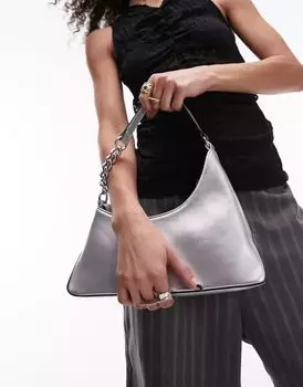 Сумка на плечо Topshop Sonia асимметричного кроя с серебряной цепочкой