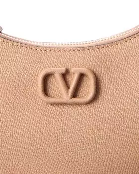 Сумка на плечо Valentino из зернистой кожи с логотипом VLogo, розовый